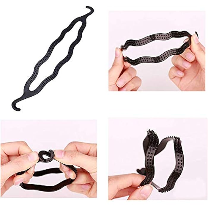 Xfantong Fast Tail Hair Styling Accessories Tool for Women for Ponytail, Loop Bun (Black) - Image 3